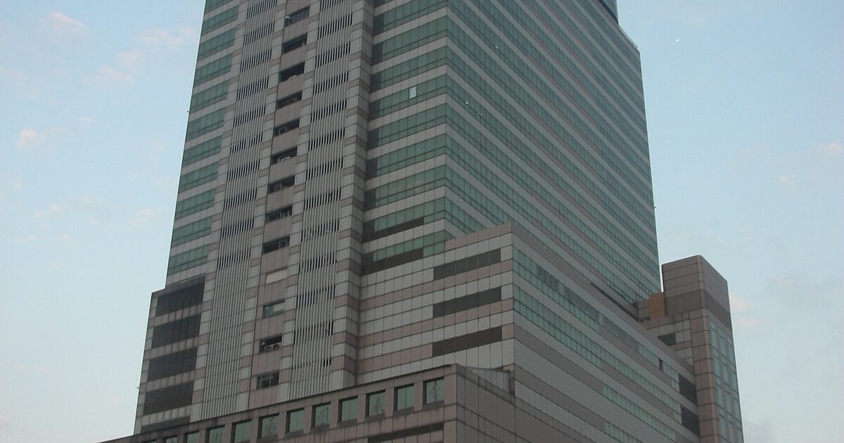 Glass office towers in a financial district